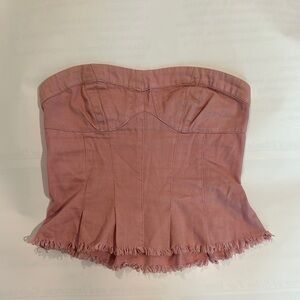 Pink Strapless Bustier Top